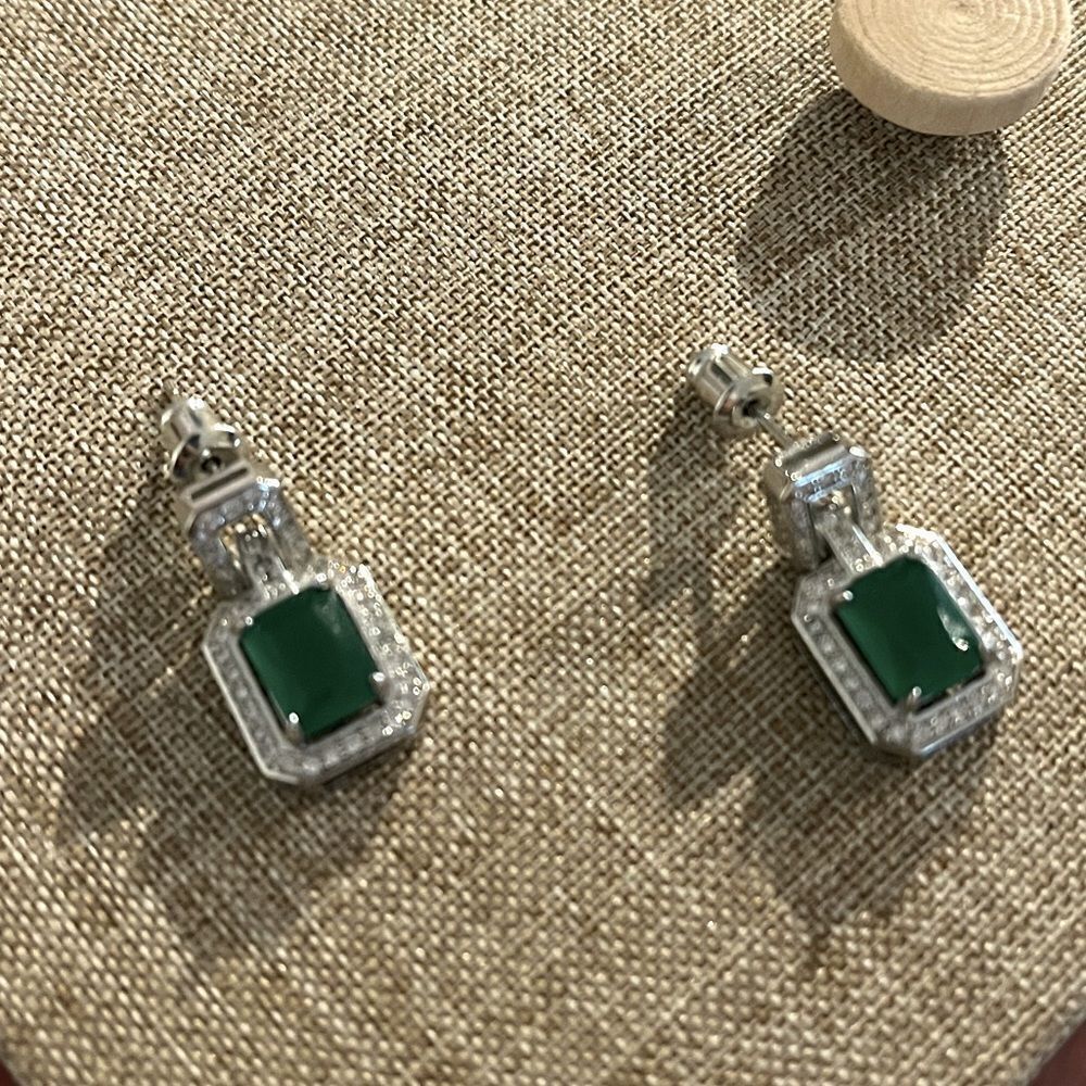 The Oz Drop 925 Emerald green estate inspired 925 silver - Picture 9 of 16